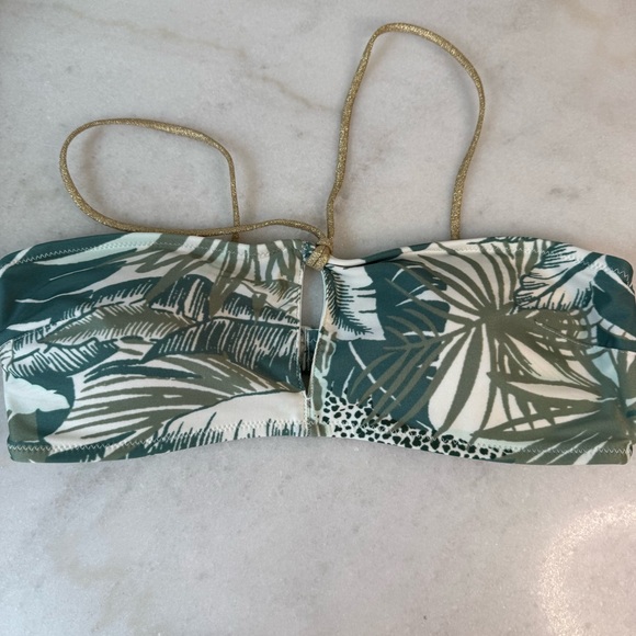 Aerie Palm Keyhole Bikini with Gold Straps Set - Picture 7 of 11